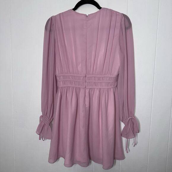 Tularosa Revolve Women’s Isla Dress Mini Long Sleeve Lilac Pink Size Small - Picture 2 of 5